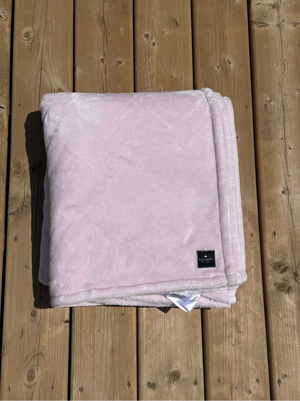 kate spade Light Pink Plush Throw Blanket